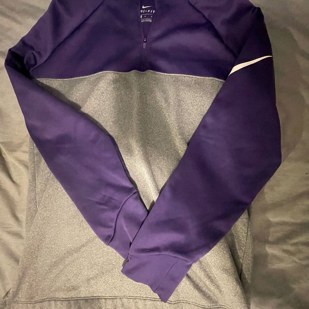 Nike Purple and Gray Long Sleeve Top